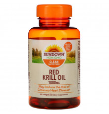 Sundown Naturals, Жир красного криля, 1000 мг, 60 мягких таблеток