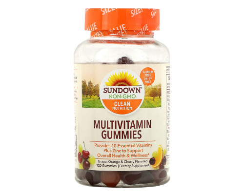 Sundown Naturals, Мультивитаминные жевательные конфеты, со вкусом винограда, апельсина и вишни, 120 шт. Sundown Naturals, Мультивитаминные жевательные конфеты, со вкусом винограда, апельсина и вишни, 120 шт.
