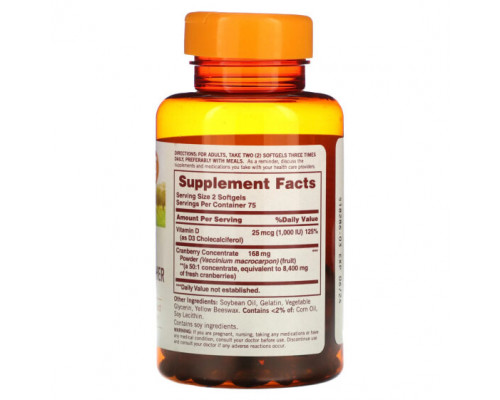 Здоровье мочеполовой системы Sundown Naturals, Клюквенный концентрат для нее, 150 капсул Здоровье мочеполовой системы Sundown Naturals, Клюквенный концентрат для нее, 150 капсул