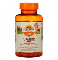 Sundown Naturals, Куркума, 500 мг, 90 капсул