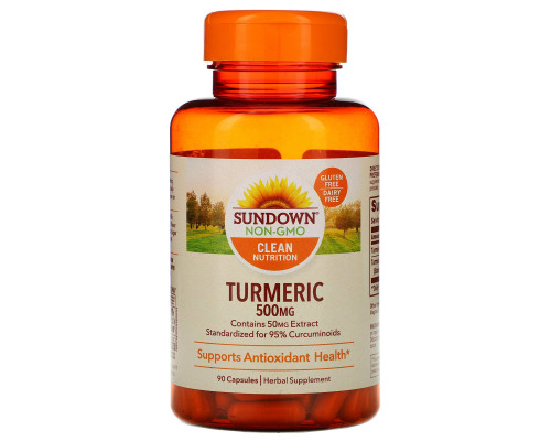 Sundown Naturals, Куркума, 500 мг, 90 капсул