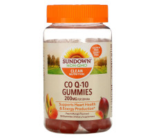 Sundown Naturals, Жевательные таблетки Co Q-10, со вкусом персика и манго, 200 мг, 50 жевательных таблеток