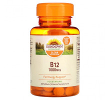 Витамины группы B Sundown Naturals, Витамин B-12, 1000 мкг, 60 таблеток