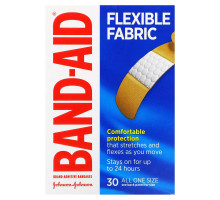 Band Aid, Brand Adhesive Bandages, Flexible Fabric, 30 Bandages