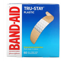Band Aid, Brand Adhesive Bandages, Plastic Strips, 60 Bandages