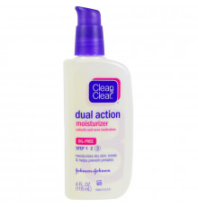 Clean & Clear, Dual Action Moisturizer, Salicylic Acid Acne Medication, 4 fl oz (118 ml)