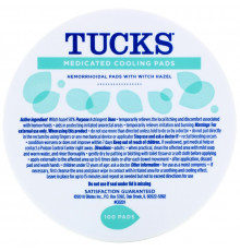 Tucks, пропитанные медикаментами охлаждающие подушечки, 100 подушечек