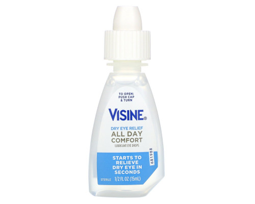 Visine, Dry Eye Relief, All Day Comfort, Lubricant Eye Drops, 1/2 fl oz (15 ml) Visine, Dry Eye Relief, All Day Comfort, Lubricant Eye Drops, 1/2 fl oz (15 ml)