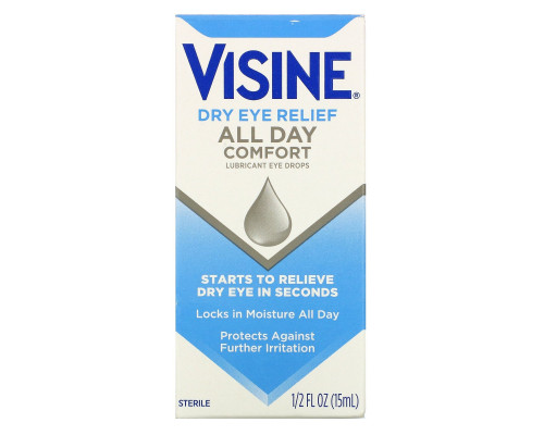 Visine, Dry Eye Relief, All Day Comfort, Lubricant Eye Drops, 1/2 fl oz (15 ml) Visine, Dry Eye Relief, All Day Comfort, Lubricant Eye Drops, 1/2 fl oz (15 ml)
