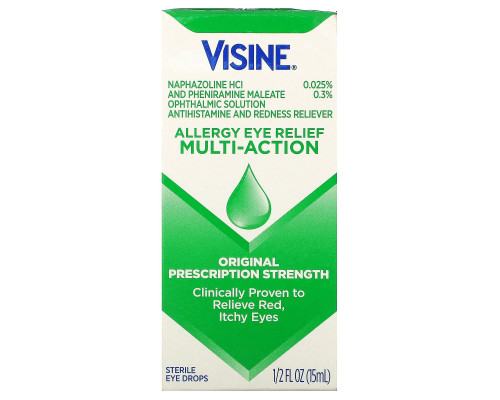 Visine, Allergy Eye Relief, Multi-Action Eye Drops, 1/2 fl oz (15 ml) Visine, Allergy Eye Relief, Multi-Action Eye Drops, 1/2 fl oz (15 ml)