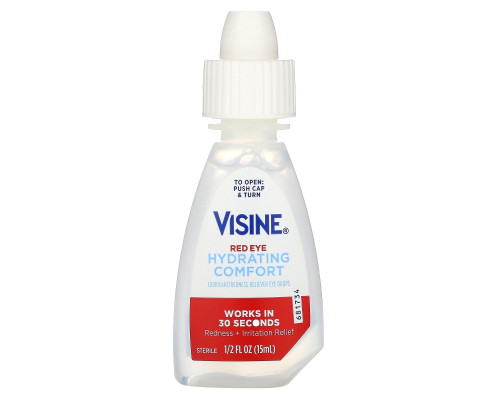 Visine, Red Eye, Hydrating Comfort, Lubricant/Redness Reliever Eye Drops, 1/2 fl oz (15 ml) Visine, Red Eye, Hydrating Comfort, Lubricant/Redness Reliever Eye Drops, 1/2 fl oz (15 ml)