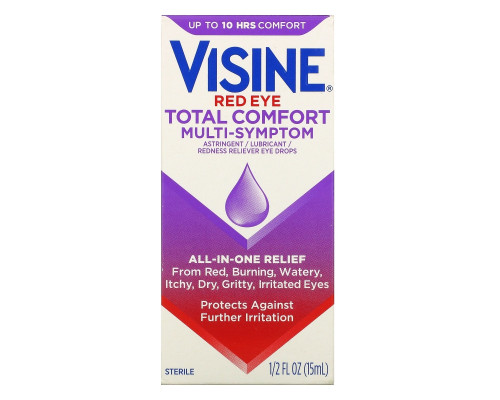 Visine, Red Eye Total Comfort, Multi-Symptom Eye Drops, 1/2 fl oz (15 ml) Visine, Red Eye Total Comfort, Multi-Symptom Eye Drops, 1/2 fl oz (15 ml)