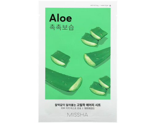 Missha, Airy Fit Beauty Sheet Mask, Aloe, 1 Sheet, 19 g Missha, Airy Fit Beauty Sheet Mask, Aloe, 1 Sheet, 19 g