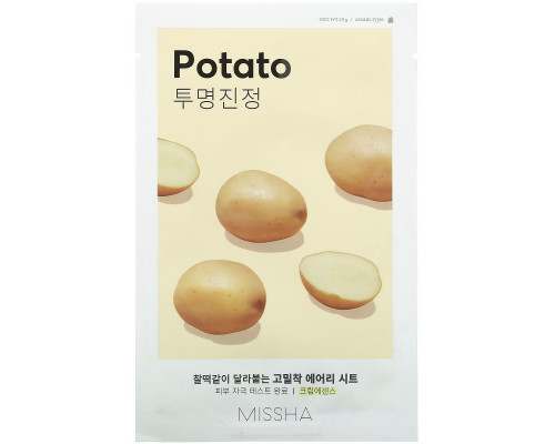 Missha, Airy Fit Beauty Sheet Mask, Potato, 1 Sheet, 19 g Missha, Airy Fit Beauty Sheet Mask, Potato, 1 Sheet, 19 g