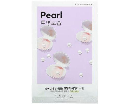 Missha, Airy Fit Beauty Sheet Mask, Pearl, 1 Sheet, 19 g Missha, Airy Fit Beauty Sheet Mask, Pearl, 1 Sheet, 19 g