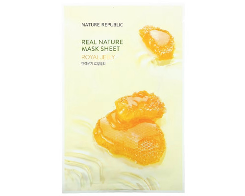 Nature Republic, Real Nature Beauty Mask Sheet, Royal Jelly, 1 Sheet, 0.77 fl oz (23 ml) Nature Republic, Real Nature Beauty Mask Sheet, Royal Jelly, 1 Sheet, 0.77 fl oz (23 ml)