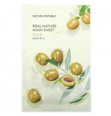 Nature Republic, Real Nature Beauty Mask Sheet, Olive, 1 Sheet, 0.77 fl oz (23 ml)