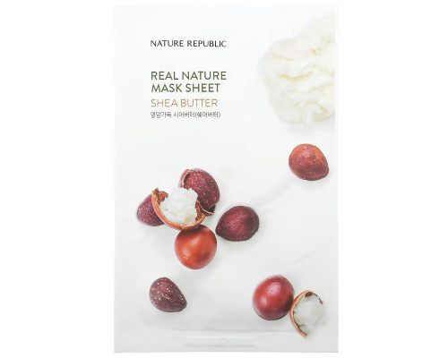 Nature Republic, Real Nature Beauty Mask Sheet, Shea Butter, 1 Sheet, 0.77 fl oz (23 ml) Nature Republic, Real Nature Beauty Mask Sheet, Shea Butter, 1 Sheet, 0.77 fl oz (23 ml)