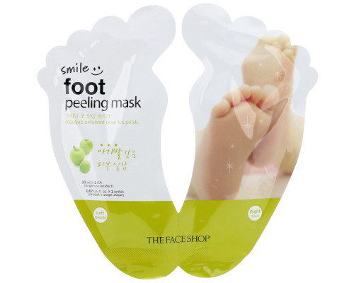 The Face Shop, Носки для пилинга Smile, 1 пара, 0,67 ж. унц. (20 мл) каждая The Face Shop, Носки для пилинга Smile, 1 пара, 0,67 ж. унц. (20 мл) каждая