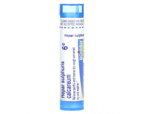 Травы и натуральные средства Boiron, Hepar Sulphuris Calcareum, 6C, прибл. 80 гранул Травы и натуральные средства Boiron, Hepar Sulphuris Calcareum, 6C, прибл. 80 гранул