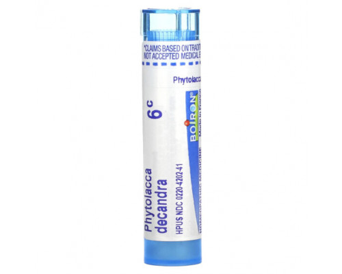 Травы и натуральные средства Boiron, Phytolacca Decandra, 6C, прибл. 80 гранул Травы и натуральные средства Boiron, Phytolacca Decandra, 6C, прибл. 80 гранул