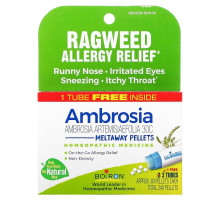 Boiron, Ambrosia, Ragweed Allergy Relief, Meltaway Pellets, 3 Tubes, 80 Pellets Each