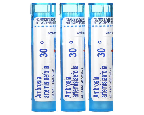 Boiron, Ambrosia, Ragweed Allergy Relief, Meltaway Pellets, 3 Tubes, 80 Pellets Each Boiron, Ambrosia, Ragweed Allergy Relief, Meltaway Pellets, 3 Tubes, 80 Pellets Each