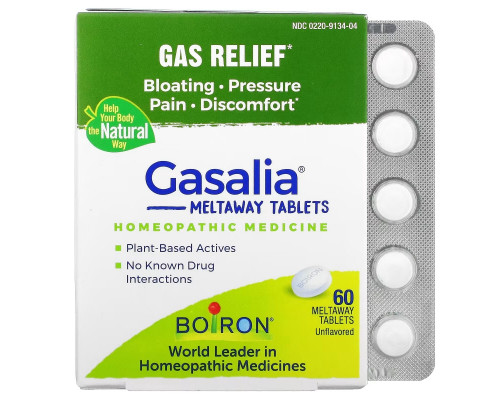 Boiron, Gasalia, Gas Relief, Unflavored, 60 Meltaway Tablets Boiron, Gasalia, Gas Relief, Unflavored, 60 Meltaway Tablets