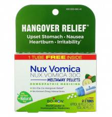 Boiron, Single Remedies, Nux Vomica 30C, 3 Tubes, Approx 80 Pellets Each