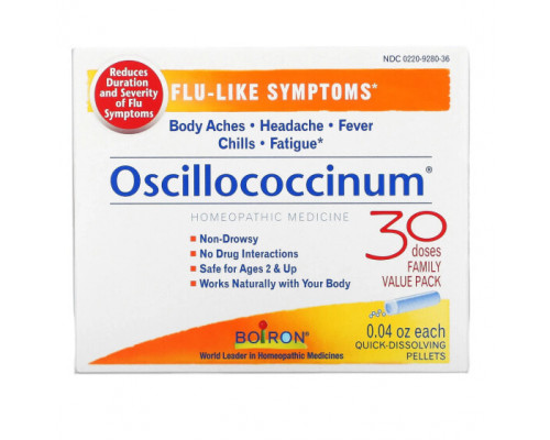 Травы и натуральные средства Boiron, Oscillococcinum, средство для облегчения симптомов гриппа, для особ старше 2 лет, 30 быстрорастворимых гранул по 1,13 г (0,04 унции) Травы и натуральные средства Boiron, Oscillococcinum, средство для облегчения симптомов гриппа, для особ старше 2 лет, 30 быстрорастворимых гранул по 1,13 г (0,04 унции)