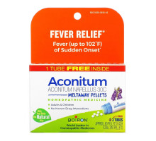 Boiron, Aconitum, лихорадка, гранулы Meltaway, 30C, 3 тюбика, 80 гранул в каждой
