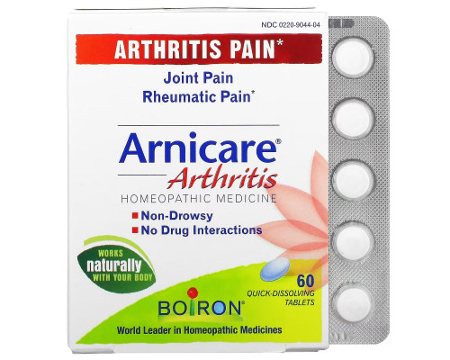Boiron, Arnicare, при артрите, 60 быстрорастворимых таблеток Boiron, Arnicare, при артрите, 60 быстрорастворимых таблеток