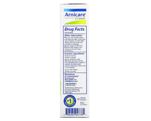 Boiron, Arnicare Cream, Pain Relief, Value Pack, 2.5 oz (70 g) and Approx. 80 Pellets Boiron, Arnicare Cream, Pain Relief, Value Pack, 2.5 oz (70 g) and Approx. 80 Pellets