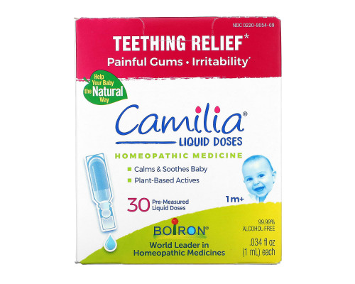 Boiron Camilia облегчение боли при прорезывании зубов 30 жидких доз 0034 жидкой унции каждая Boiron Camilia облегчение боли при прорезывании зубов 30 жидких доз 0034 жидкой унции каждая