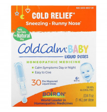 Boiron, ColdCalm, Cold Relief, 6 Months & Up, 30 Single Oral Liquid Doses, .034 fl oz Each