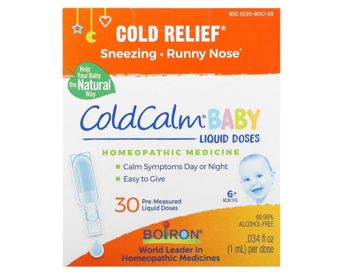 Boiron, ColdCalm, Cold Relief, 6 Months & Up, 30 Single Oral Liquid Doses, .034 fl oz Each Boiron, ColdCalm, Cold Relief, 6 Months & Up, 30 Single Oral Liquid Doses, .034 fl oz Each