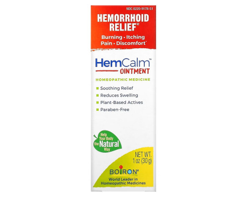 Boiron, HemCalm Ointment, Hemorrhoid Relief, 1 oz (30 g) Boiron, HemCalm Ointment, Hemorrhoid Relief, 1 oz (30 g)