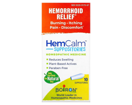 Boiron, HemCalm Suppositories, Hemorrhoid Relief, 10 Suppositories Boiron, HemCalm Suppositories, Hemorrhoid Relief, 10 Suppositories