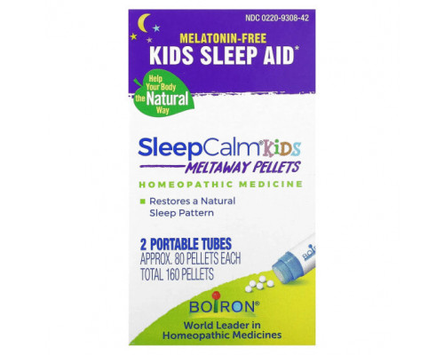 Детское здоровье Boiron, SleepCalm Kids, 2 переносных тубуса, 80 гранул в каждом Детское здоровье Boiron, SleepCalm Kids, 2 переносных тубуса, 80 гранул в каждом