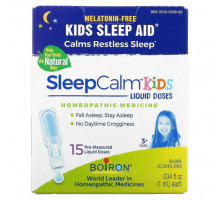 Детское здоровье Boiron, Kids, SleepCalm, жидкие дозы, для детей от 3 лет, без мелатонина, 15 предварительно отмеренных жидких доз, по 1 мл (0,034 жидк. Унции)