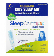 Детское здоровье Boiron, Kids, SleepCalm, жидкие дозы, для детей от 3 лет, без мелатонина, 15 предварительно отмеренных жидких доз, по 1 мл (0,034 жидк. Унции)