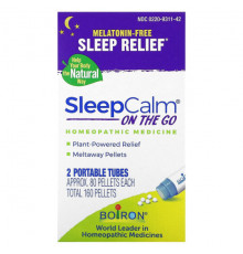 Для здорового сна Boiron, SleepCalm On The Go, 2 переносных тубуса, прибл. 80 гранул каждая
