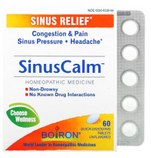Boiron, SinusCalm, Sinus Relief, Unflavored, 60 Quick-Dissolving Tablets