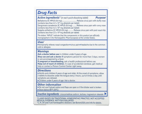 Boiron, SinusCalm, Sinus Relief, Unflavored, 60 Quick-Dissolving Tablets Boiron, SinusCalm, Sinus Relief, Unflavored, 60 Quick-Dissolving Tablets