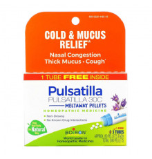 От гриппа и простуды Boiron, Pulsatilla, от простуды и снятия слизи, гранулы Meltaway, 30C, 3 тюбика, 80 гранул в каждой