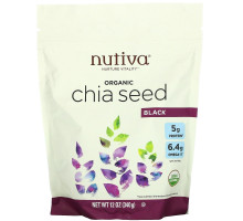 Nutiva, Органические семена чиа, черные, 12 унций (340 г)