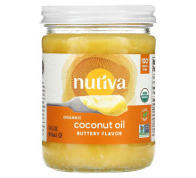 Nutiva, органическое кокосовое масло, с ароматом сливочного масла, 414 мл (14 жидк. унций)