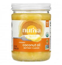 Nutiva, органическое кокосовое масло, с ароматом сливочного масла, 414 мл (14 жидк. унций)