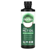 Nutiva, Органическое триглицеридное масло с цепочками средней длины из кокоса, без вкуса, 16 жидких унций (473 мл)
