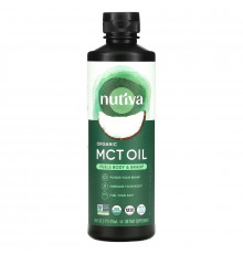 Nutiva, Органическое триглицеридное масло с цепочками средней длины из кокоса, без вкуса, 16 жидких унций (473 мл)